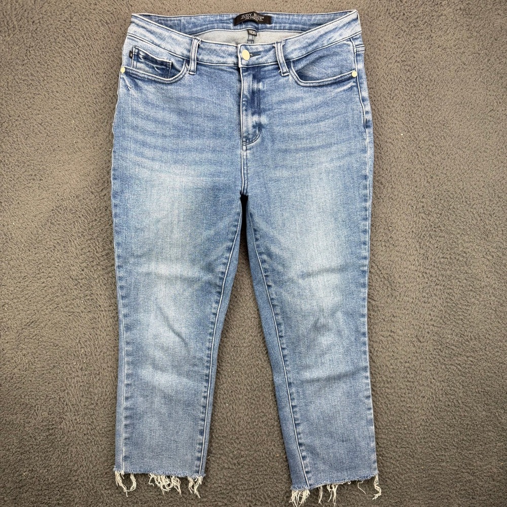 Judy‎ Blue Los Angeles Womens Size 11/30 Blue High Rise Raw Hem Ankle Jeans